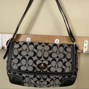 COACH Blue Denim Signature Shoulder Bag